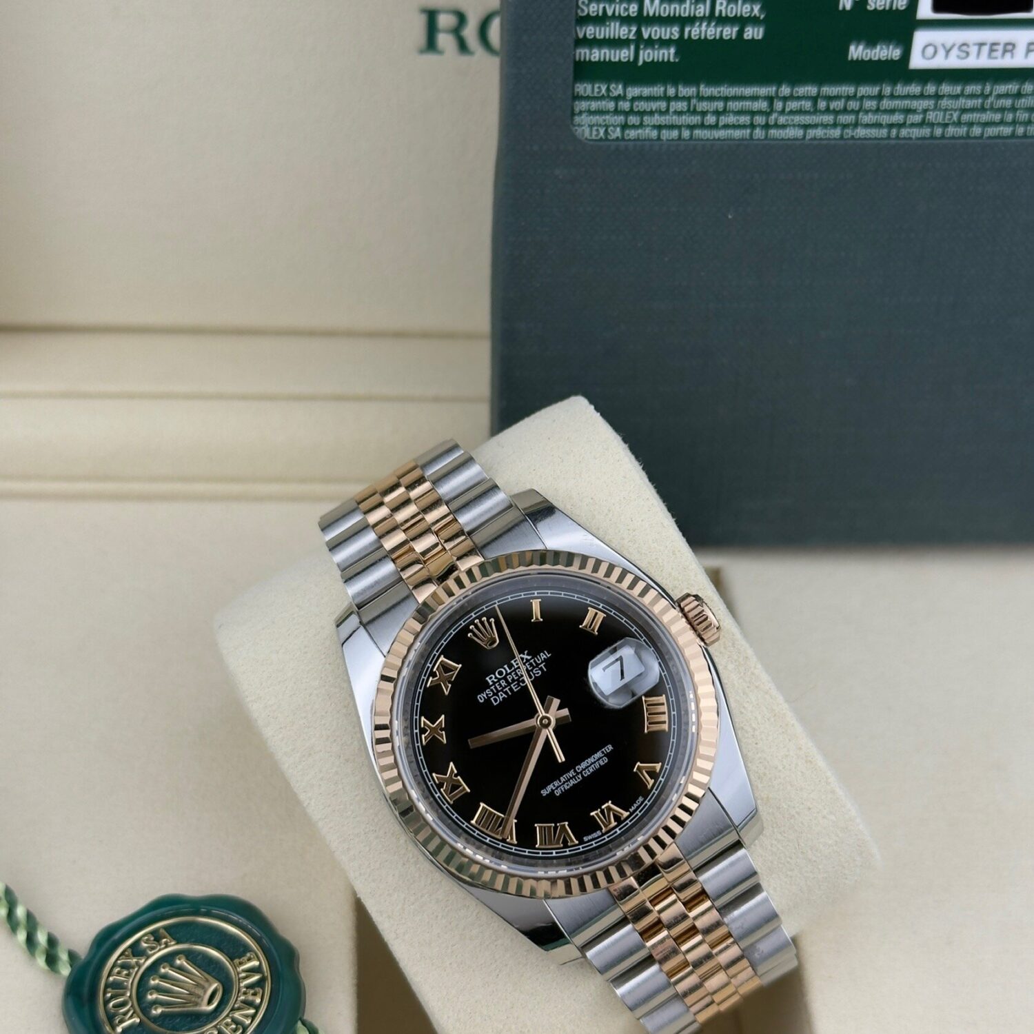 Rolex Datejust Roman Black Dial 36mm 116231